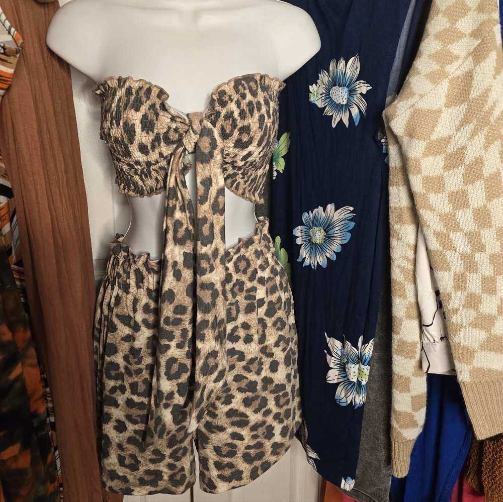 Leopard Print Two-Piece Set